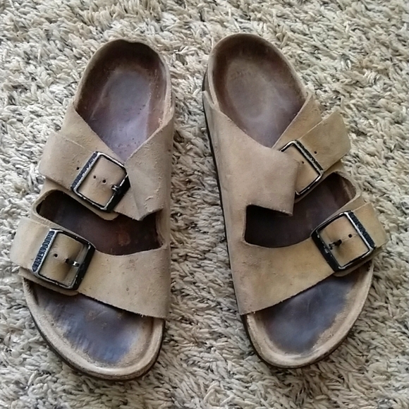 Birkenstock Arizona 2 stripes leather sandals sz 37/6 - Picture 1 of 5